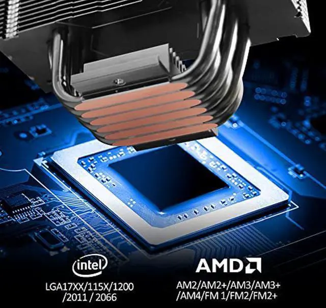 Alt view image 3 of 5 - PANO-MOUNTS CPU Stock AMD Air Cooler with 120mm ARGB Light Sync 4Pin PC PWM Fans 6 HeatPipes TDP 205W and Motherboard for AMD/Intel LGA 1700 LGA 1200