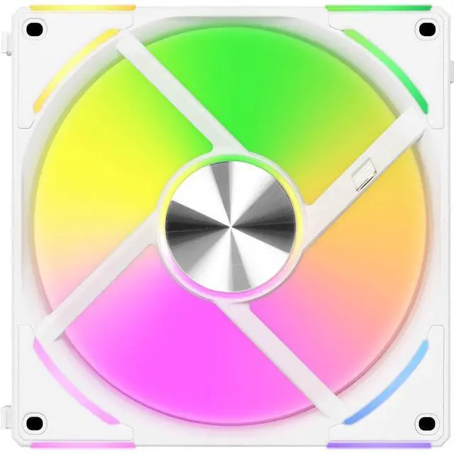 Alt view image 4 of 5 - Lian-Li UNI FAN AL V2 ARGB PWM Case Fan - White, 140mm