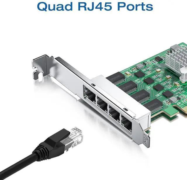 Alt view image 2 of 5 - H!Fiber 2.5Gbase-T PCIe NIC with Realtek RTL8125 Chip, 2.5Gb Network Card, 2500/1000/100 Mbps,Quad RJ45 Ports, PCIe X4, Ethernet Card for Windows/Windows Server/Linux