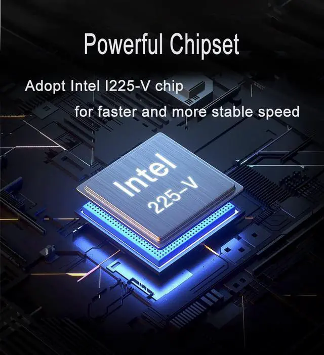 Alt view image 2 of 5 - Dual PCIe 3.1 2.5GBase-T Network Adapter with Intel I225-V 2500/1000/100Mbps PCI Express Gigabit Ethernet NIC Card RJ45 LAN Controller for Windows 10/11 with Low Profile Bracket