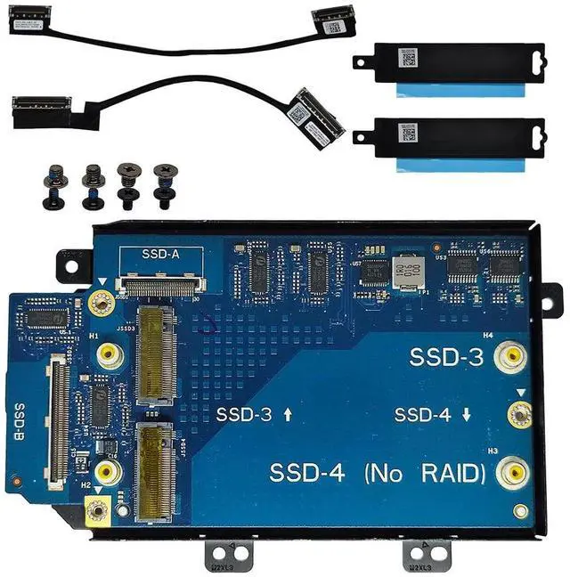 Main image of HUANMEFANG Replacement New SATA Interposer Board D3P25 LS-J106P to NVMe M.2 SSD Hard Drive SSD-3 and SSD-4 with 2.5 inch HDD Bracket R24Y6 and HDD Cable 02JH8P 05F1WR for Dell Alienware Area-51m R2