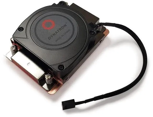 Alt view image 2 of 3 - Dynatron A42 1U Copper with Skived Fin Heatsink and Side Blower for AMD AM4/AM5 Socket
