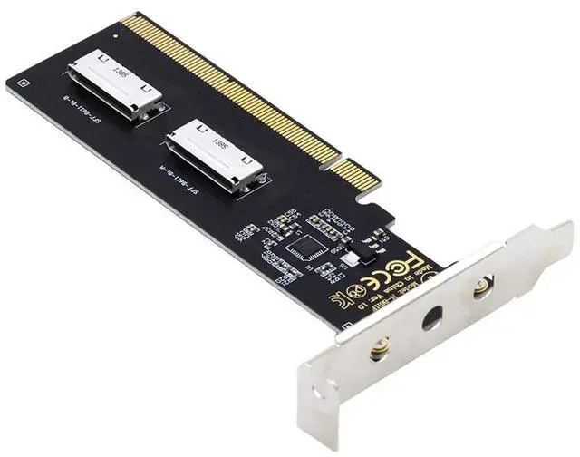 Main image of NFHK PCIE PCI-Express 16x to Dual Oculink SFF-8612 SFF-8611 8X VROC Adapter for Mainboard SSD Graphics Card