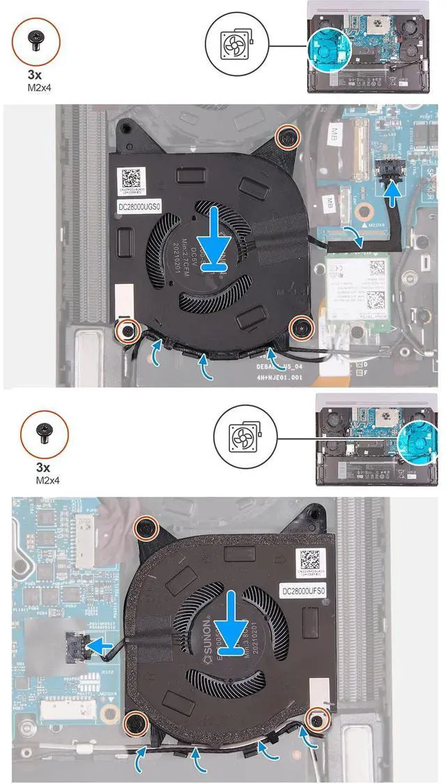 Alt view image 2 of 5 - Deal4GO 5V Main CPU Cooling Fan 82VD4 082VD4 w/Graphics GPU Fan Set V0G61 0V0G61 Replacement for Dell Alienware X15 R1 (with RTX 3070)