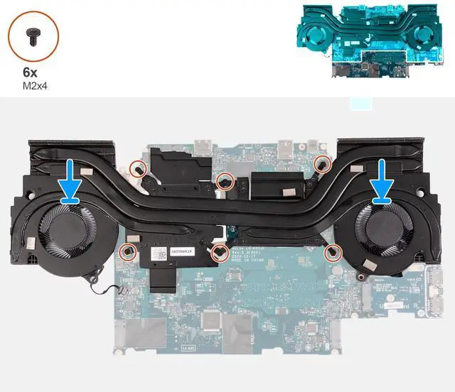 Alt view image 2 of 5 - Deal4GO 12V/1A CPU Cooling Fan EG75071S1-C180-S9A w/Graphics GPU Fan EG75071S1-C190-S9A Replacement for Dell G15 5520 2022 (with RTX3070)