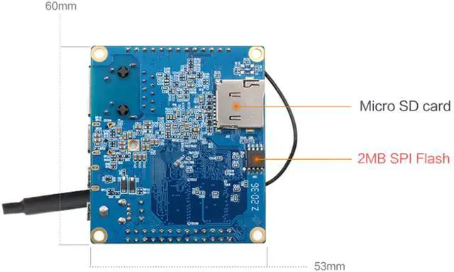 Alt view image 4 of 5 - Orange Pi Zero 2 Development board 1GB RAM with Allwinner H616 Chip,Support BT, Wif,Android 10,Ubuntu,Debian OS Single Board (Zero2)