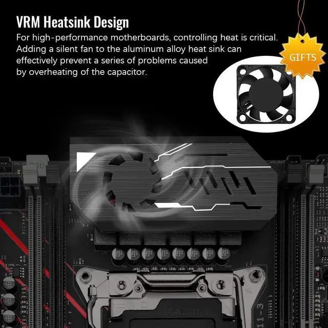 Alt view image 5 of 5 - MACHINIST X99 Computer Motherboards, LGA 2011-V3 (Intel Core i7 5th/6th Gen) ATX Server Motherboard with VRM Fan (PCIe 3.0, Dual M.2, SATA 6Gb/s, DDR4, Gigabit Ethernet) for Intel XEON E5 V3/V4 series