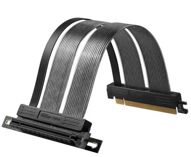Alt view image 2 of 4 - PCIe 4.0 Riser Cable, GEN 4 x16 PCI Express Riser Extender, Flexible High Speed GUP Riser Adapter for Graphics Card Vertical Mount [ PCIE 4.0 ] [ 20cm & 90° ]