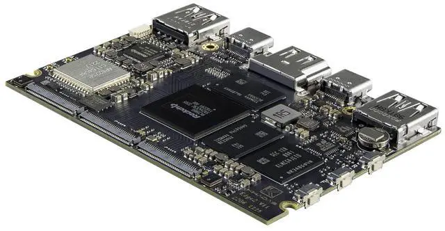 Alt view image 3 of 5 - Khadas SingleBoard Computer Edge2 RK3588S ARM PC, with 8-core 64-bit CPU, ARM Mali-G610 MP4 GPU, 6 Tops AI NPU, Wi-Fi 6, Bluetooth 5.0, 8K HD Display&Decoder, 4K UI & 4 Independent Displays 8+32GB