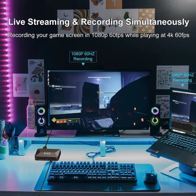 Alt view image 2 of 5 - King Ma Video Capture Card,1080P 60HZ USB C to USB 3.0 Audio Capture Card Device HD Game Capture Card for TikTok Live Streaming Video Recording Work with Nintendo Switch/Xbox/Camera
