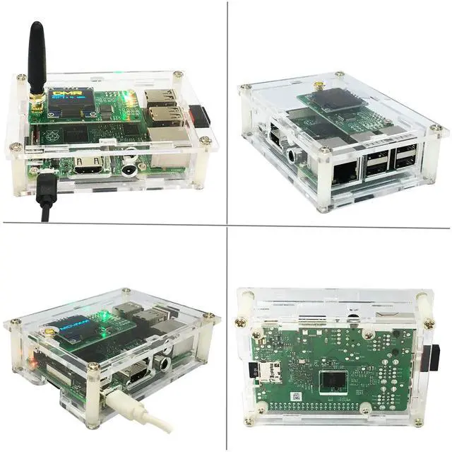 Alt view image 3 of 5 - All-New DMR Hotspot Ethernet Port Assembled Radio Station WiFi Voice Modem Support DMR Dstar YSF P25 Fusion Antenna Raspbery P Model 2B Two Colors OLED Acrylic Shell