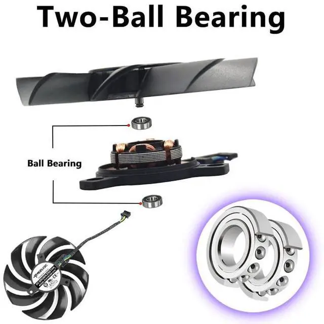 Alt view image 5 of 5 - 95MM PLD10010B12HH Ball Bearing GPU Fan for MSI RTX 3070 3080 Ti 3090 SUPRIM X Graphics Card Cooling Fan (Fan-Full Set)
