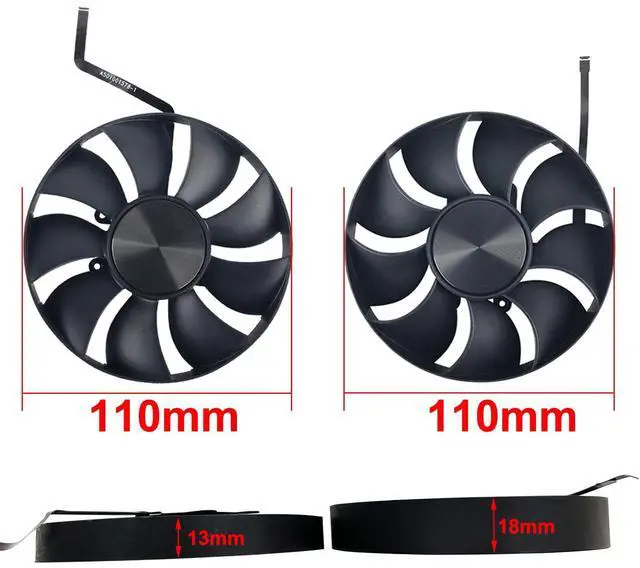 Alt view image 4 of 5 - 110mm Cooling Fan Replacement for Nvidia RTX 3090 FE 3090FE 3090Ti Founders Edition Graphics Card Fan (Fan-AB)