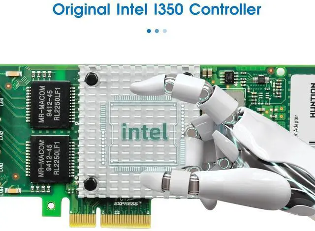 Alt view image 3 of 5 - Gigabit Network Card,Dual-Ports RJ45 Copper Ethernet Adapter,with Intel I350-T2 Chip,PCI-Express v2.1 X4 NIC Support Windows/Windows Server/Linux/VMware,Compare to Intel I350-AM2