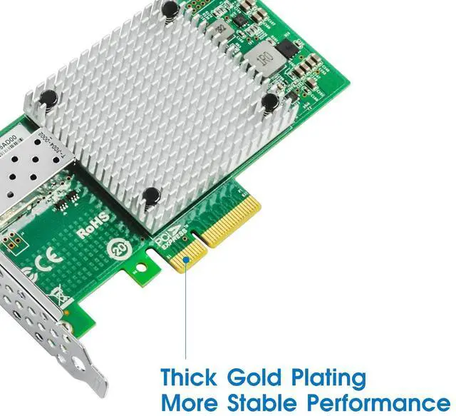 Alt view image 5 of 5 - 10Gb Network Card with Intel 82599EN Controller,Single SFP+ Port PCI X4 Express Ethernet Adapter Support Windows Server/Linux/VMware Compare to Intel X520-DA1