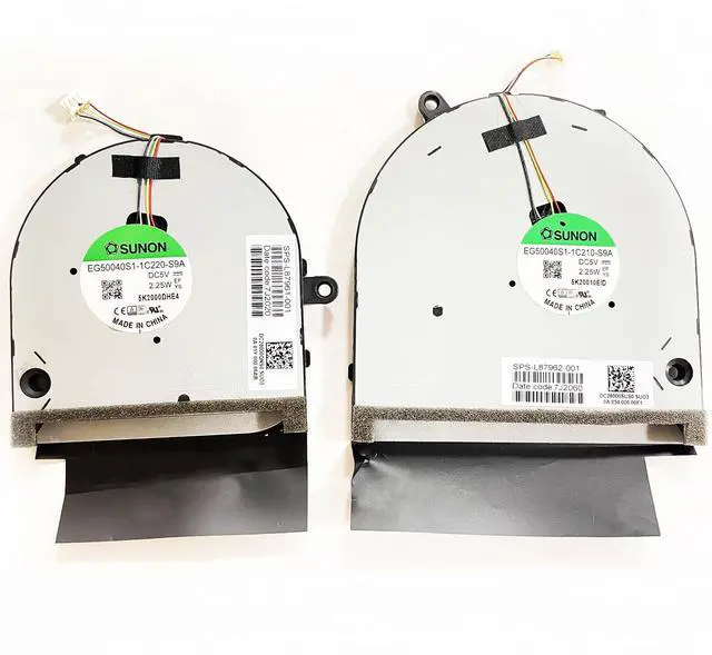 Alt view image 2 of 5 - Fleshy Leaf Replacement CPU+GPU Cooling Fan for HP Envy 17M-CG 17M-CG0013DX 17M-CG1013DX TPN-C146 Series DC5V 2.25W L87962-001 L87961-001 EG50040S1-1C210-S9A EG50040S1-1C220-S9A