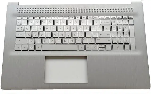 Main image of LTPRPTS Replacement Laptop Upper Case Palmrest Backlit Keyboard Assembly Part for HP 17-CN 17-CP17T-CN 17Z-CP M50456-001 Silver