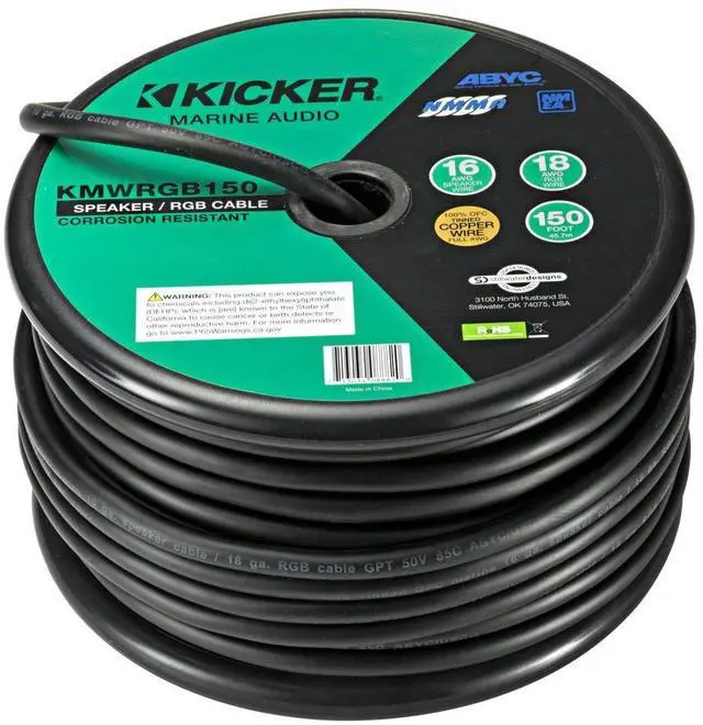 Main image of Kicker 46KMWRGB150 Marine 16awg Speaker Wire + Marine 18awg RGB Wire, 150ft