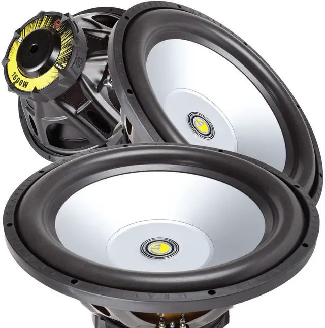Main image of Pair of Gravity 15 Inches Car Audio Subwoofer 3200 Watts Peak Power (1600x2) RMS Power 80 Watts Each with Dual Voice Configuration 4 Ohm Power (2 Woofers)