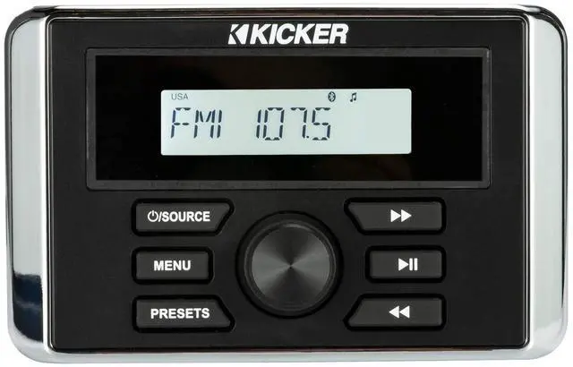 Alt view image 2 of 5 - Kicker 46KMC3 Weather-Resistant Gauge-Style Media Center with Bluetooth