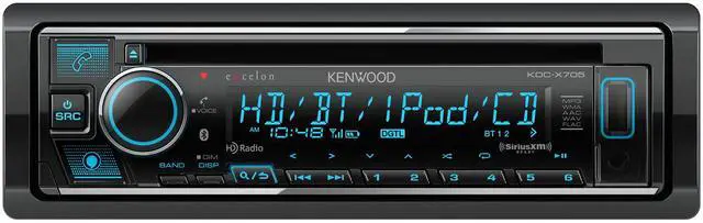 Main image of KENWOOD KDC-X705 Single DIN CD Receiver with Bluetooth, HD Radio, Alexa Built-in Spotify and Pandora Link for iPhone or Android Phones, SiriusXM Read, (3) 5Volt Pre-Outs