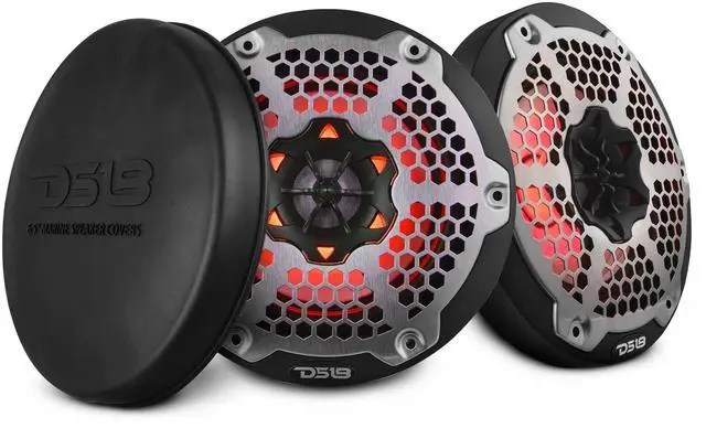 Main image of DS18 Hydro NXL-6M/BK 6.5" Marine Coaxial Speaker- 2-Way Car Speaker with Integrated RGB Lights and Silicone Cover - 300 Watt, Water Resistant, Pair