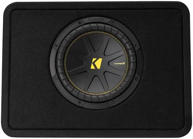 Main image of Kicker 50TCWC104 CompC 10" Subwoofer in Thin Profile Enclosure 4-Ohm