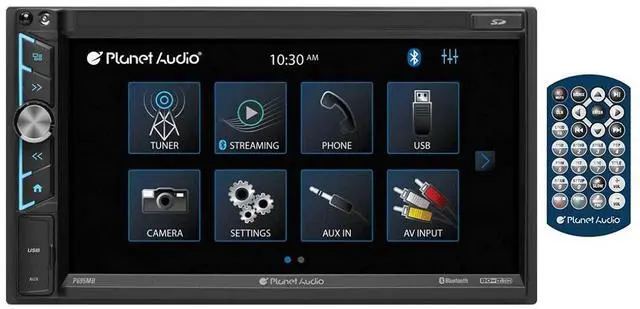 Main image of Planet Audio P9695B Car Stereo System - A-Link (Screen Mirroring), 6.95 Inch Double Din, Touchscreen, Bluetooth Audio and Calling Head Unit, AM/FM Radio Receiver, CD Player, USB, Hook Up To Amplifier