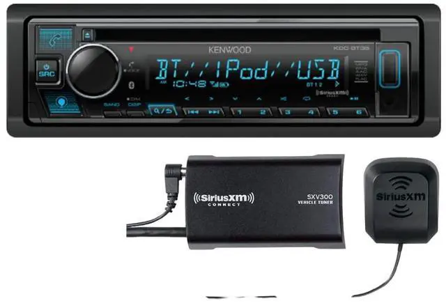 Main image of KENWOOD KDC-BT35 CD Receiver, Bluetooth,Alexa Built-in, Front USB & AUX, Variable Illumination, SiriusXM Ready, Spotify, Pandora Link for iPhone or Android Phone | Plus SXV300V1 SiriusXM Tuner