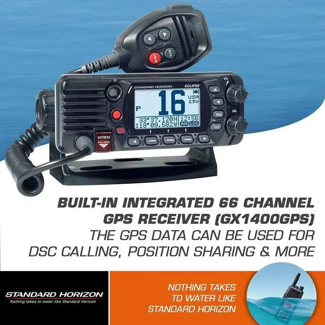 Alt view image 4 of 5 - Standard Horizon GX1400GB VHF,Black,Small