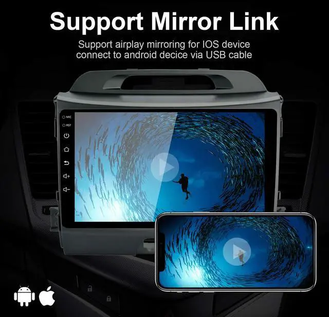 Alt view image 5 of 5 - 2+32G for 2010-2016 Kia Sportage Radio,Android 10.1 Car Stereo GPS Navigation Bluetooth USB Player Mirror Link EZoneTronics