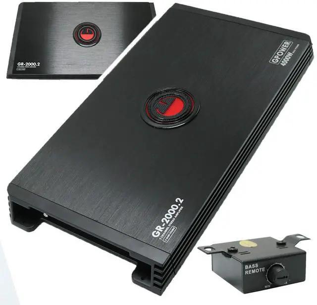 Main image of Gravity GR-2000.2 2 Channels 4000 Watts 2 Ohms Bridgeable Car Audio Stereo Amplifier TRI-Mode Operation with Power & Protection Indicator and Remote Level Control Bass Knob