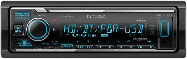 Main image of Kenwood KMM-X705 Excelon Digital Multimedia Car Stereo - Single DIN with Bluetooth, AM/FM HD Radio, Alexa Built in, Variable Color, SiriusXM