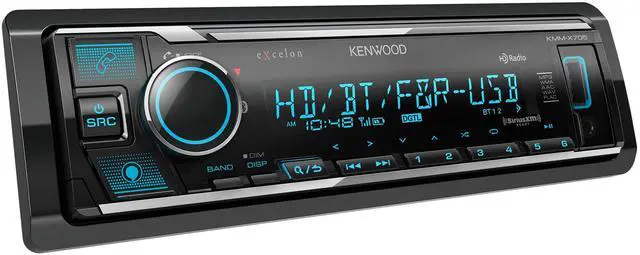 Alt view image 2 of 3 - Kenwood KMM-X705 Excelon Digital Multimedia Car Stereo - Single DIN with Bluetooth, AM/FM HD Radio, Alexa Built in, Variable Color, SiriusXM