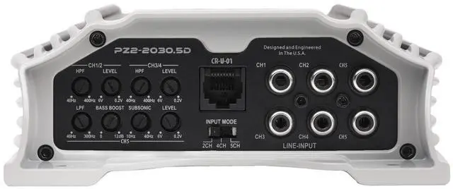 Alt view image 4 of 5 - Crunch PZ2-2030.5D POWERZONE 2000 Watt Mono Amplifier, 5-Channel Car Audio Amplifier, Bass Remote Included