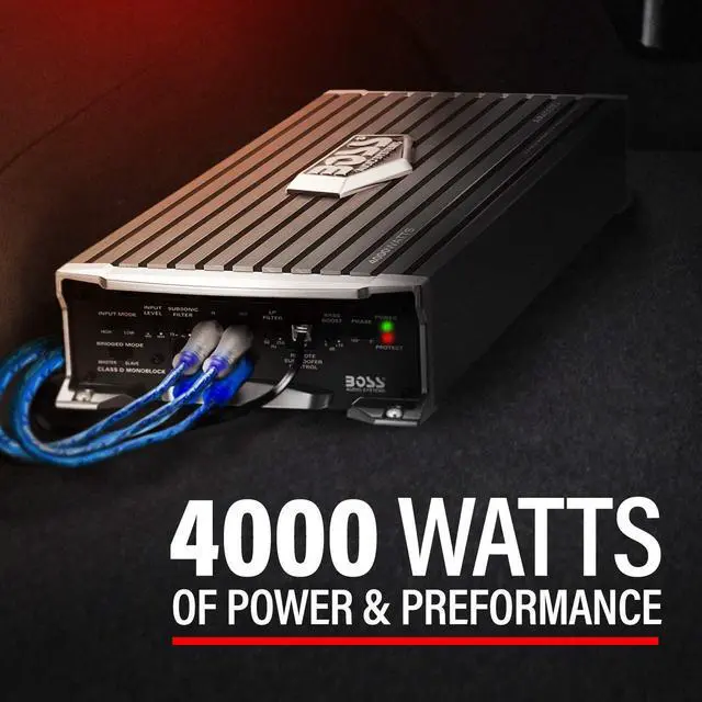 Alt view image 2 of 5 - BOSS Audio Systems AR4000D Class D Car Amplifier - 4000 Watts, 1 Ohm Stable, Digital, Monoblock, Mosfet Power Supply, Great for Car Subwoofers