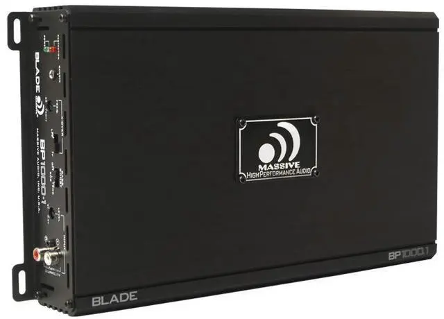 Main image of Massive Audio BP1000.1 V2 Blade Series. 1000 Watts, 2 Ohm Stable, Class A/B Monoblock Car Amplifier with Bass Boost.