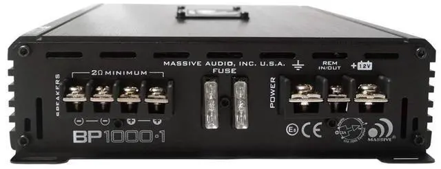 Alt view image 3 of 5 - Massive Audio BP1000.1 V2 Blade Series. 1000 Watts, 2 Ohm Stable, Class A/B Monoblock Car Amplifier with Bass Boost.