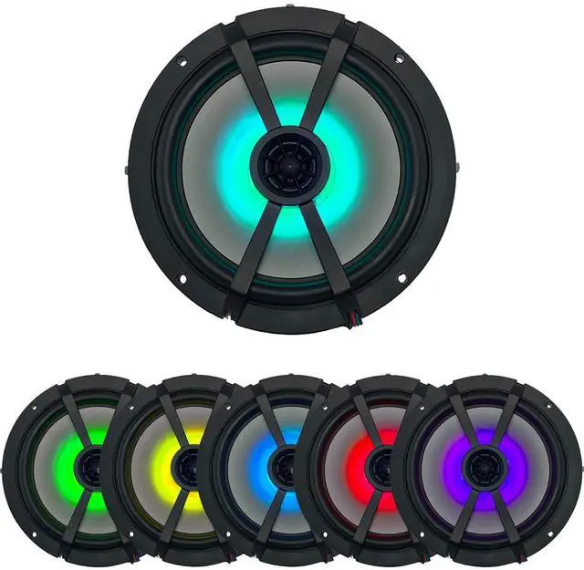 Alt view image 2 of 5 - KICKER 6.5" Charcoal LED Marine Speakers (Qty 2) 1 Pair of OEM Replacement Speakers