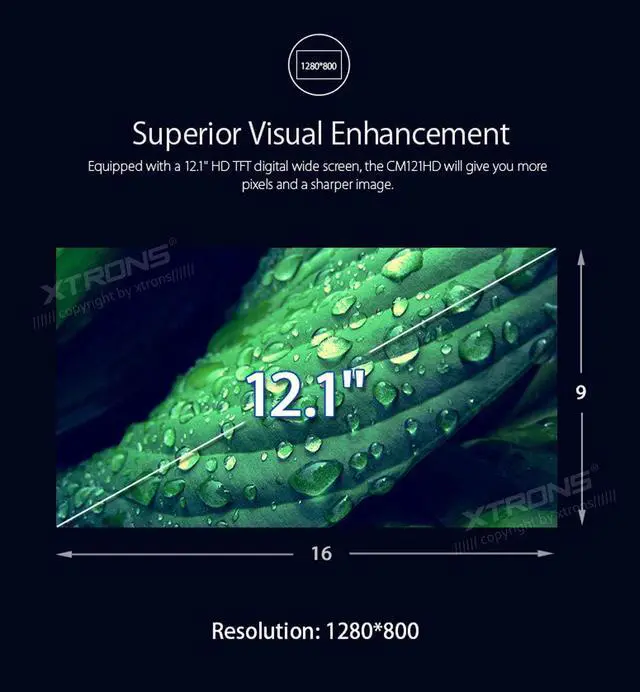 Alt view image 4 of 5 - XTRONS® 12.1 Inch Car Overhead Player Roof Mounted Monitor HDMI Port with 120° MAX Open Angle (No DVD)