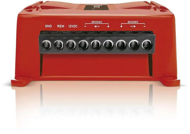 Alt view image 5 of 5 - Banda Audioparts BD400.4RED Four Channel 4 x 100 Watt Rms Full Range Car Audio Amplfier 4 Ohms Bridged with Optional Use Low or High Pass Filters Red