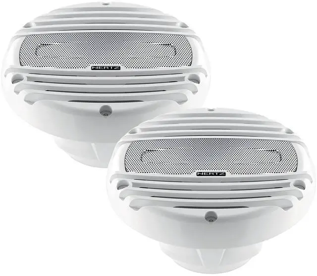 Main image of HERTZ HMX-65 6.5" 4-Ohm Marine Coaxial Speakers with White Grilles (Pair)