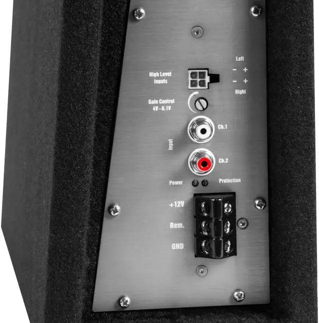 Alt view image 5 of 5 - BELVA BPKG10T 600W Peak 10" Shallow-Mount Angled Amplified Loaded Subwoofer Enclosure