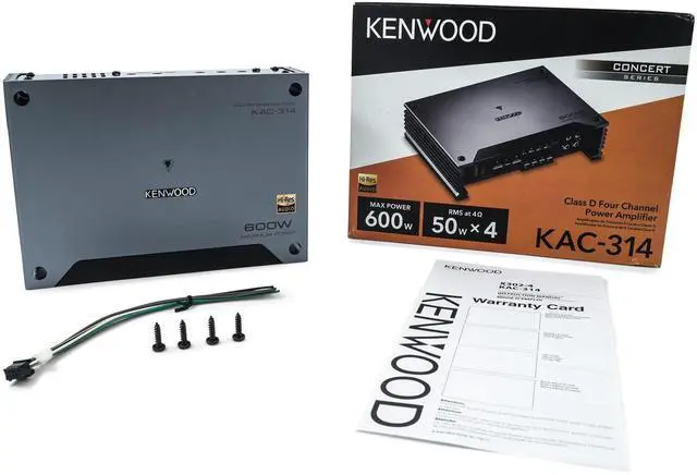 Alt view image 2 of 5 - KENWOOD KAC-314-4-Channel Concert Series Car Stereo Amplifier with 50W x 4 @ 4ohms, 75W x 4 @ 2ohms, 600W Maximum Power