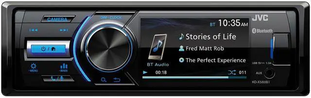 Main image of JVC - KD-X560BT - Digital Media Car & Marine Bluetooth Receiver iPhone/Android/USB/AUX Car Stereo with Rear Camera Input