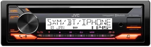 Alt view image 2 of 5 - JVC KD-T92MBS Marine Powersport Audio CD Receiver 22W RMS/50W Max x 4, Bluetooth, USB, Time Alignment, 13 Band EQ, 2/3 Way Crossover, 6-Channel 4V Pre-Amp Output, Adjustable Color LED Display