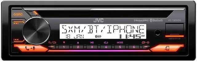 Main image of JVC KD-T92MBS Marine Rated Car Stereo with Bluetooth, Front USB, AUX, Amazon Alexa, SirusXM Radio Ready, Hi-Power Amplifier, High Contrast Screen