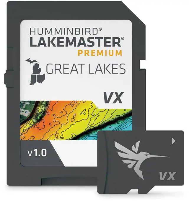 Main image of Humminbird LakeMaster Premium Great Lakes V1 Map SD Card for Fish Finders