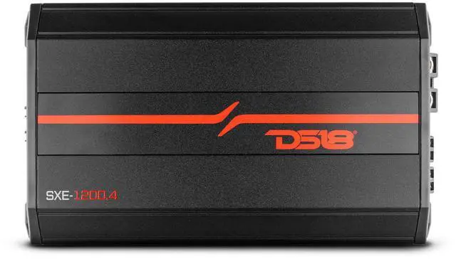 Main image of DS18 SXE-1200.4/BK Car Amplifier Stereo Full-Range Class A/B 4-Channel 60x4 RMS @4 OHM 1200 Watts - Powerful and Compact Amp for Speakers in Car Audio System