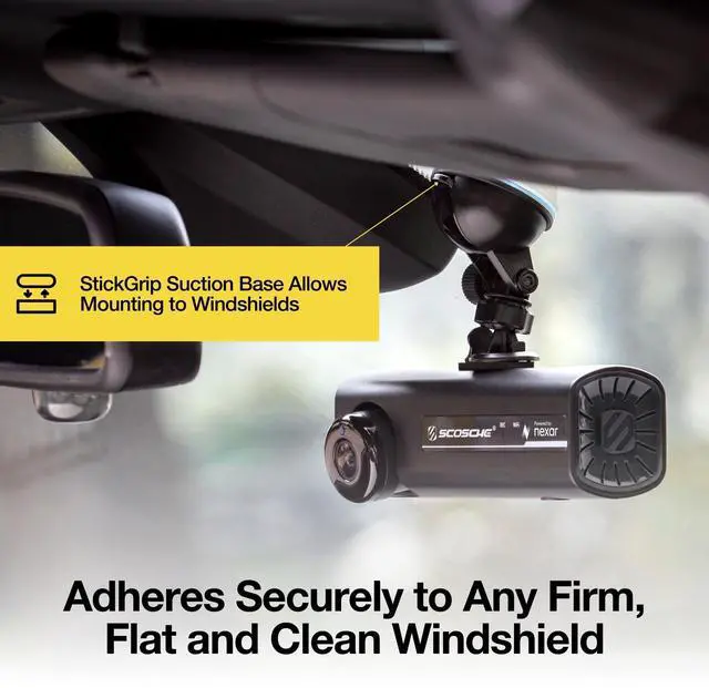 Alt view image 4 of 4 - Scosche NEXC2128-XCES0 Full HD Two-Way Smart Dash Cam Powered by Nexar with Suction Cup and 128GB Memory